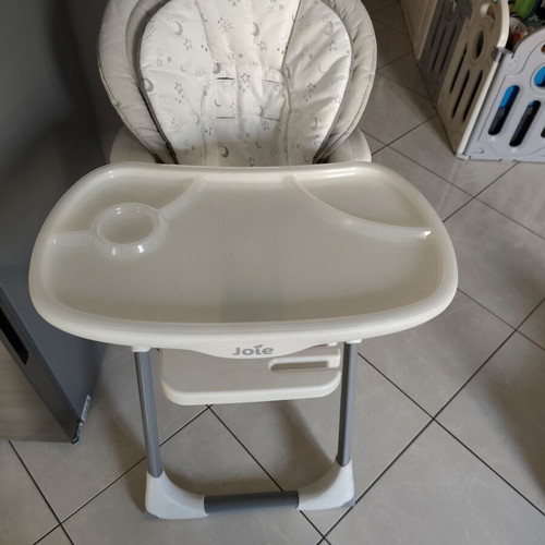 Joie baby high chair, white and grey