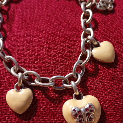 Folli Follie silver vintage bracelet like new with enamel and rubies