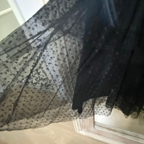 Black dress with polka dot tulle Anel like new, size S