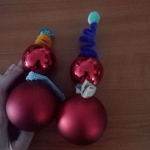 Christmas ornaments handmade with flowers