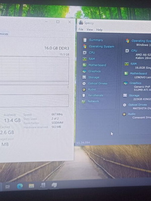 Lenovo G505 laptop used, AMD A6, 16GB RAM DDR3, 240GB SSD