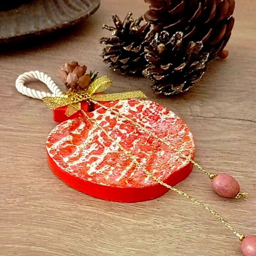 Handmade ceramic pomegranate charm 2026 new, hand-painted
