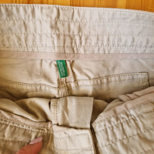 Beige mini denim skirt Benetton like new, size S