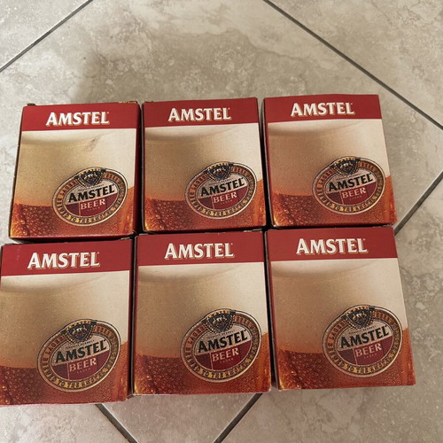 Amstel Beer Glasses Set of 6 250ml New with Boxes