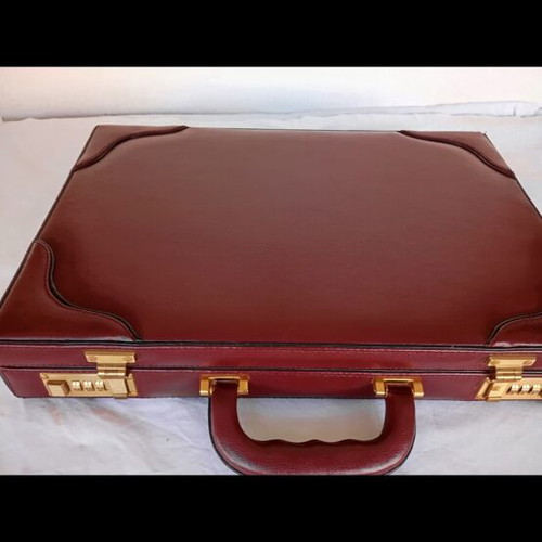 Mexican leather briefcase like new, handmade, red