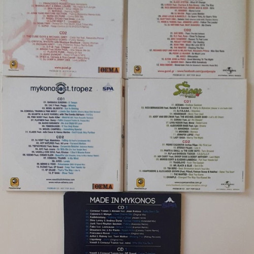 CDs with foreign songs, The Best Clubs collection, Mykonos, new, pack of 5