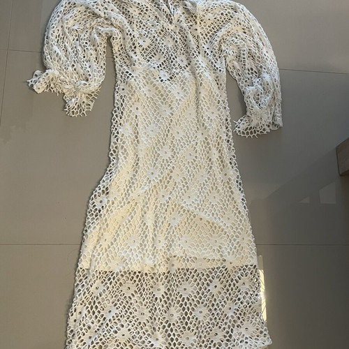 Maxi dress Zara netted with short lining, like new, medium size, white