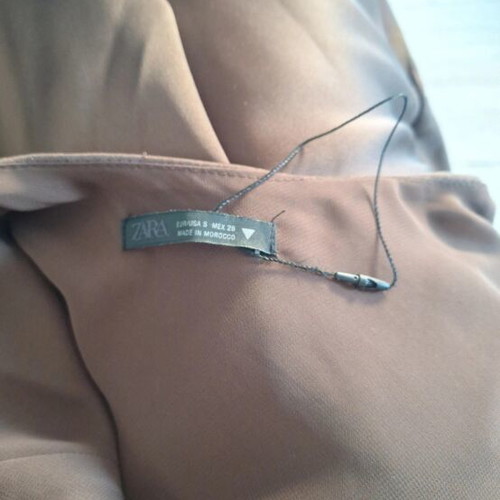 Zara dress with adjustable straps satin, new, brown