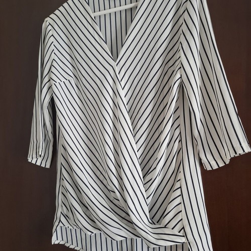 Busem top striped, size S, like new, black and white