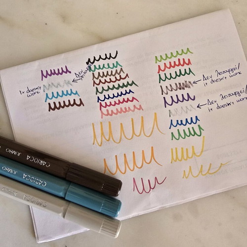Carioca jumbo markers with maxi nib like new, 21 pieces