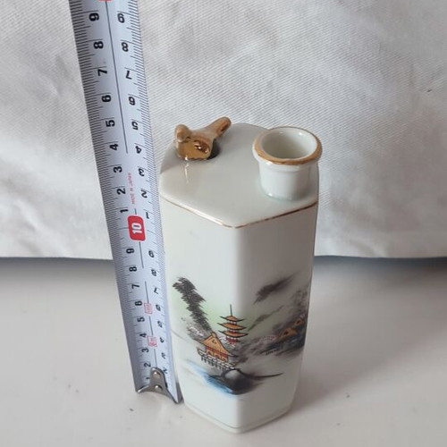 Hayasi China vintage Japanese porcelain sake set, 6 pieces