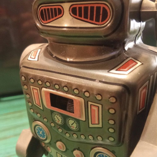 YONE robot used, wind-up tin-plastic, made in Japan