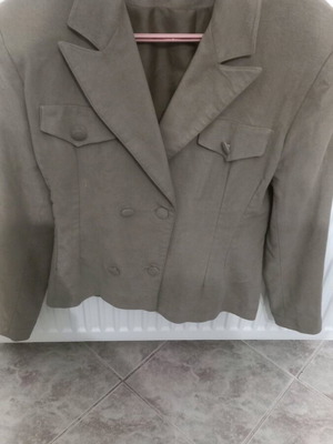 Women's jacket used, beige suede, size S