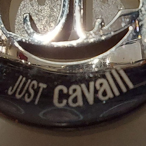 JUST CAVALLI SILVER RING WITH SWAROVSKI STONES - RARE PIECE