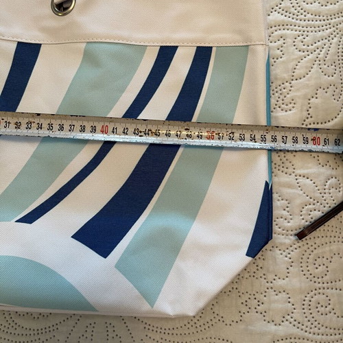 L’Oréal fabric shoulder bag new, white and blue
