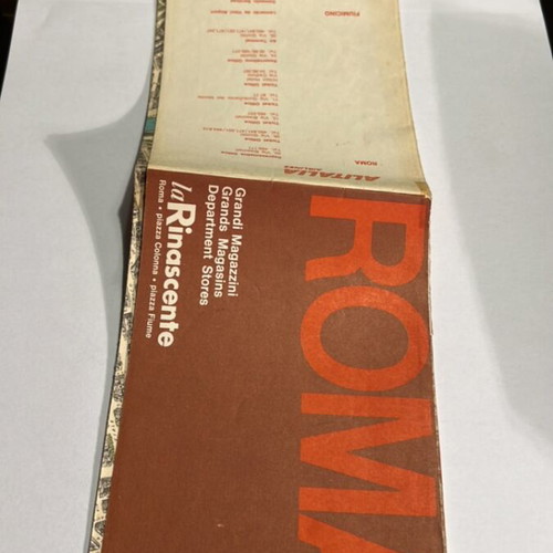 Historical Rome tourist map 1960 used, Italian language
