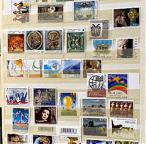 Γραμματόσημα 37 Ελληνικά ασφράγιστα  στήν ονομαστική τους αξία