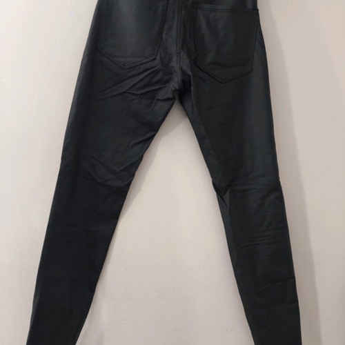 Stradivarius High-Waisted Black Pants Like New With Faux Leather Coating XS