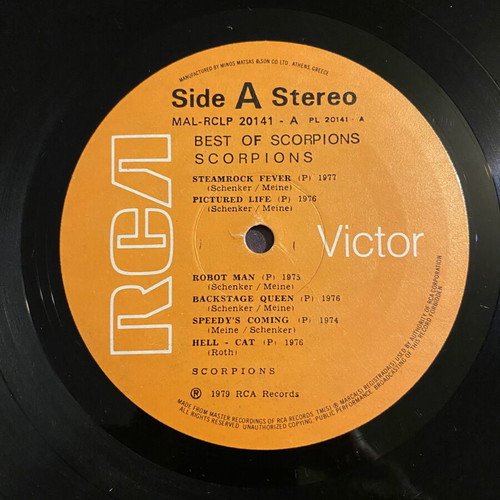 Best Of Scorpions vinyl like new, metal genre