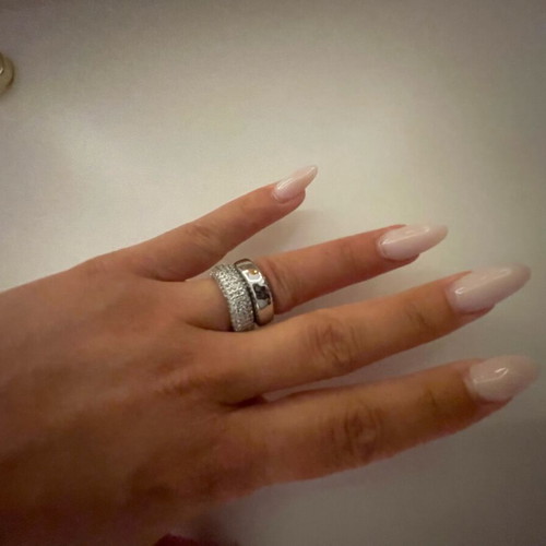 Stainless Steel Ring with Rhinestones Silver size 7 new