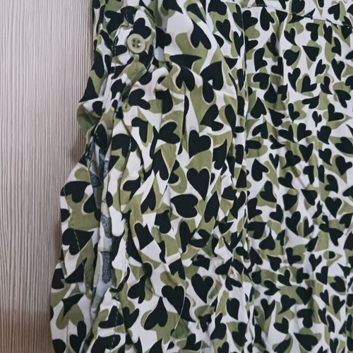Yookie blouse with 3/4 sleeve, size M-L, black and green