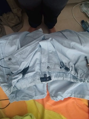 Pants with elastic waist and cuffs like new, turquoise, XXL