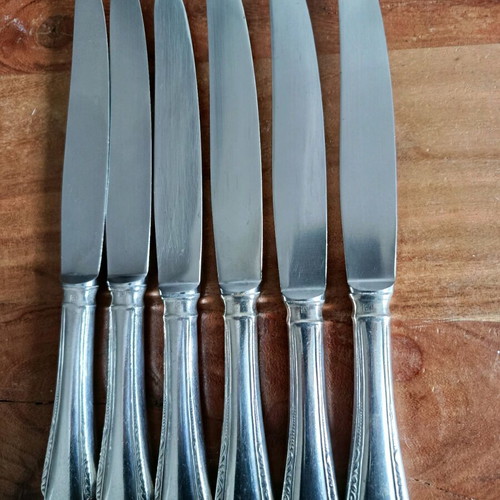 Nissiotis Solingen set of 6 silver-plated knives, stamp 90