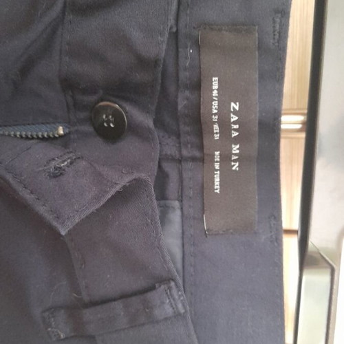 Zara men's pants size L dark blue new