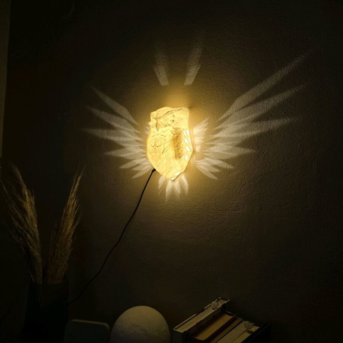 Wall light owl 3d printed new, white