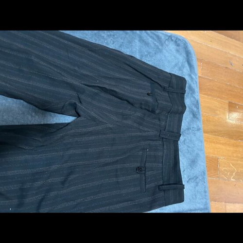 Zara striped straight-leg pants black like new