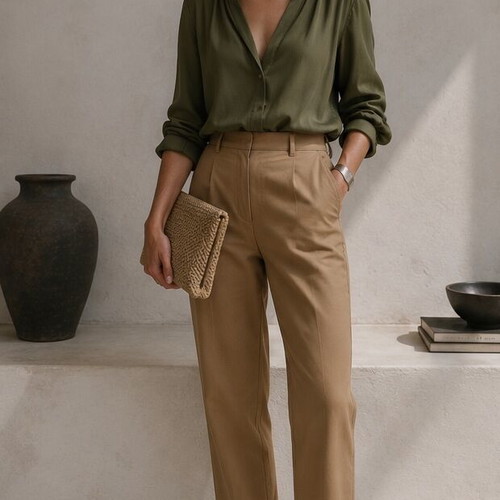 Forel beige pants, high waist, size 52, like new