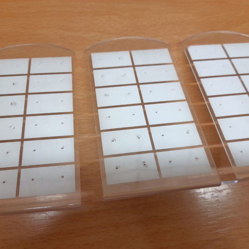 Plastic earring display stands used, pack of 3, white