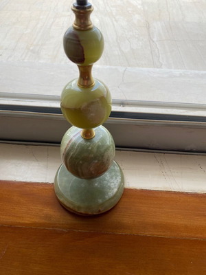 Table lamp used made of green onyx