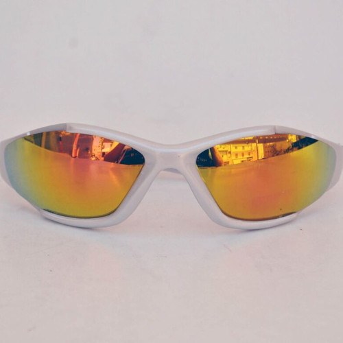 Vintage Rave sunglasses Matrix style silver frame gold lenses like new
