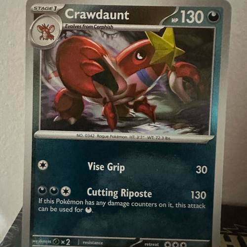 Crawdaunt Pokemon card like new