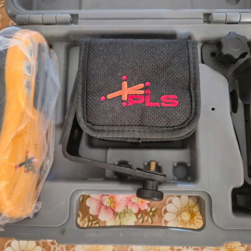 Laser Level PLS with Receiver and Case used, needs repair