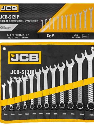JCB Combination Spanner Set 8-24 mm 12 Pieces New