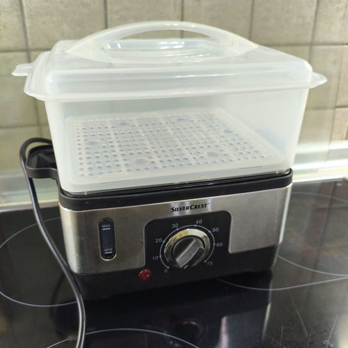 Silvercrest 3-Tier Food Steamer SDG 950 C3 like new, adjustable with 3 containers