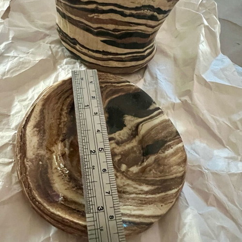 Ceramic sauce set like new in earthy colors