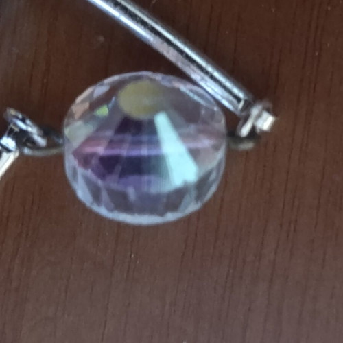Long necklace with prism beads and gold-tone clasp like new