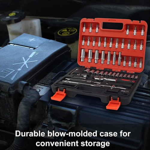 Ratchet set with 53 pieces sockets in case new