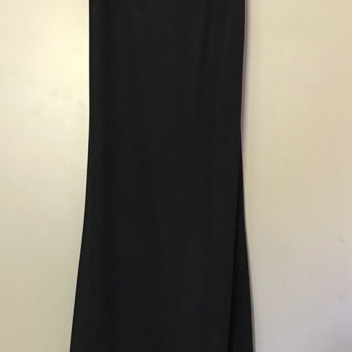 Maxi Black Slip Dress with Draped Neckline like new, M/L