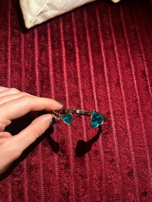Bracelet with blue hearts like new, turquoise and silver