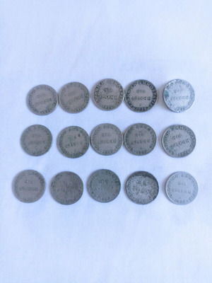 One Drachma Coins Set 15 Used 1926 Greece