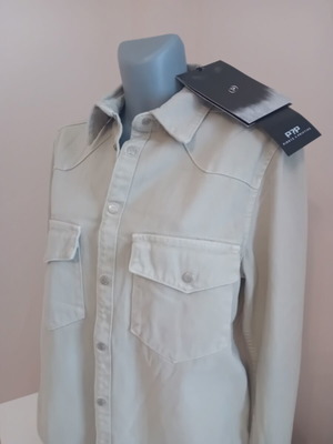 Men's beige shirt jacket, size S