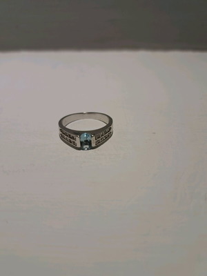 Silver Ring 925 with Blue Stone like new