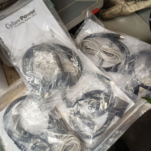 Computer cables new, 4 sets, total 12 cables