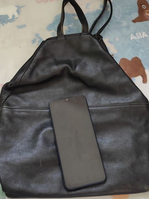Marks & Spencer leather backpack used, black