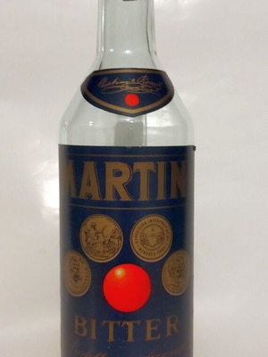 Vintage Martini Bitter used, collectible bottle from 1970-1980