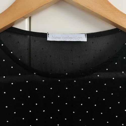 Mesh rhinestone bodysuit black, like new, one size